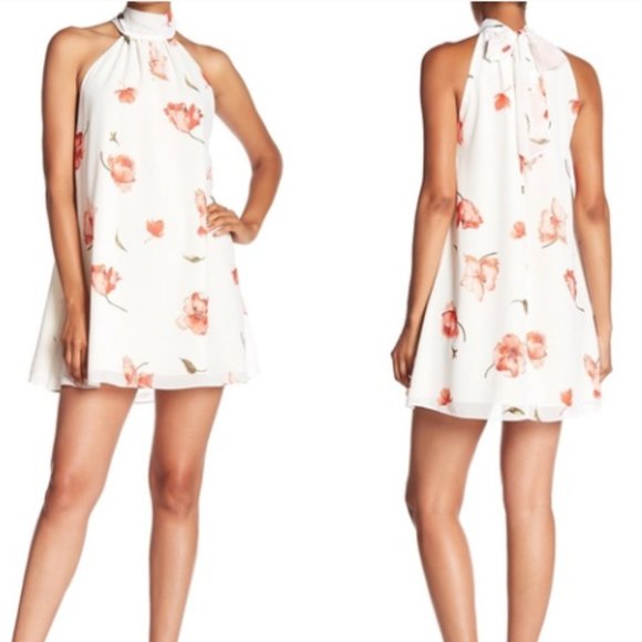 Haute Hippie morrison flowing flowers tie shift dress - Picture 3 of 12